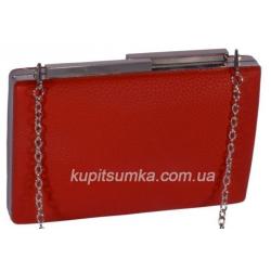 Красный вечерний клатч из кожзаменителя 