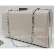 Лаковый женский клатч кофейный 80U10